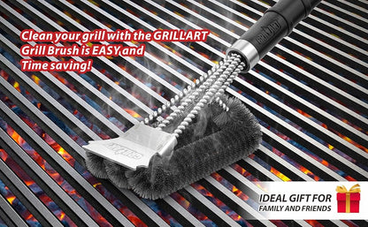 Royaleva 18-Inch Grill Brush with 360-Degree Bristle Design