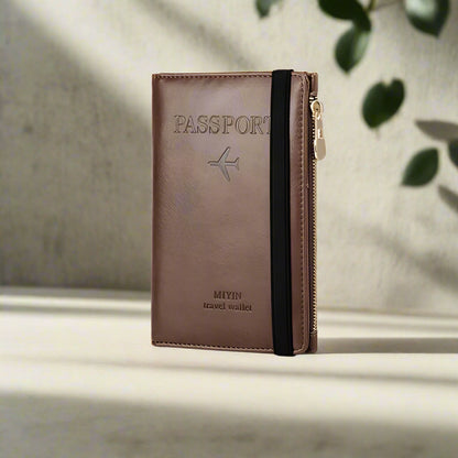 Royaleva RFID Blocking Leather Card Wallet Travel Multifunctional Passport Case Wallet