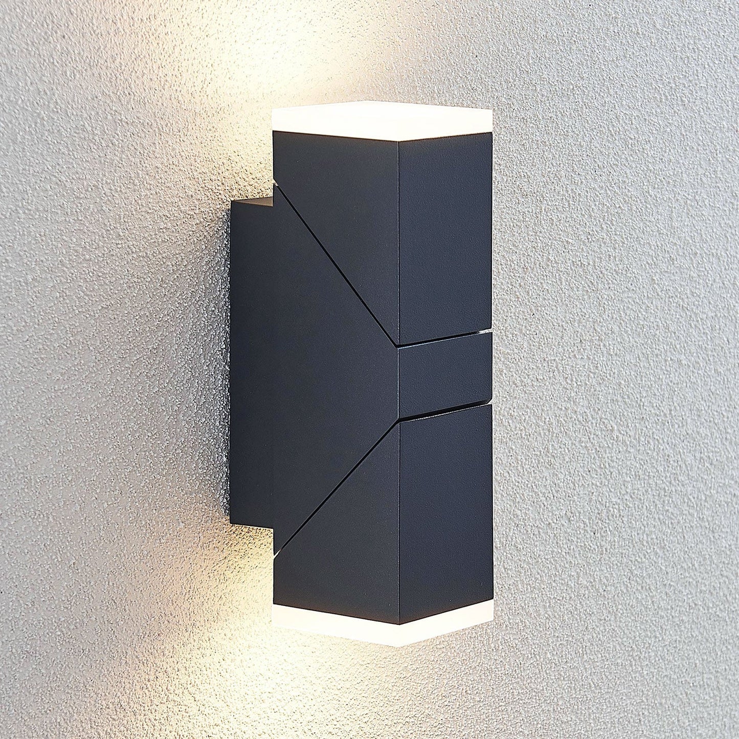Royelux 22cm Anthracite Outdoor LED Wall Sconce - IP54 Weatherproof Up Down Light