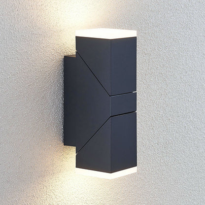 Royelux 22cm Anthracite Outdoor LED Wall Sconce - IP54 Weatherproof Up Down Light