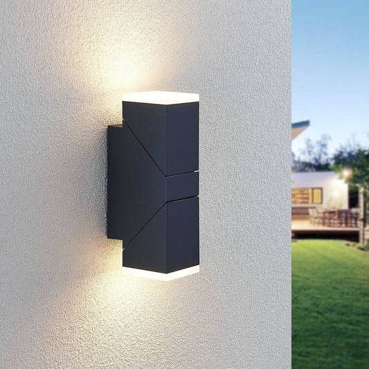 Royelux 22cm Anthracite Outdoor LED Wall Sconce - IP54 Weatherproof Up Down Light