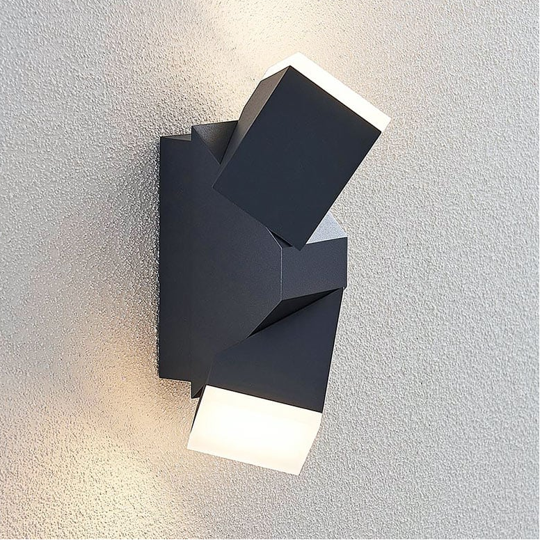 Royelux 22cm Anthracite Outdoor LED Wall Sconce - IP54 Weatherproof Up Down Light