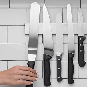 Luxora 14 Inch Magnetic Knife And Tools Holder Silver