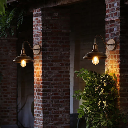Royelux Vintage Farmhouse Gooseneck Outdoor Barn Light-Bronze Industrial Wall Sconce