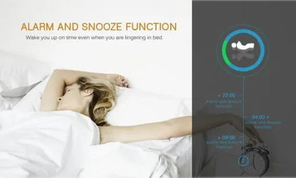 Royaleva Digital Alarm Clock Smart Mirror Desktop Bedside Nightlight