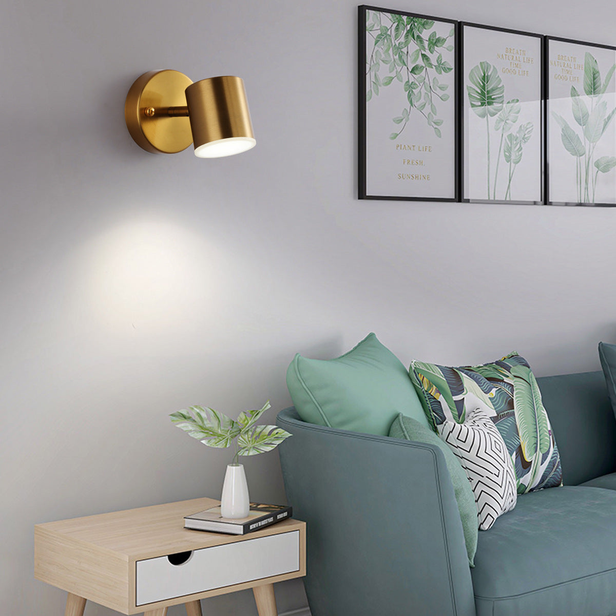 Lumora Copper LED Wall Sconce Modern Minimalist Wall Light For Living Room And Hallway