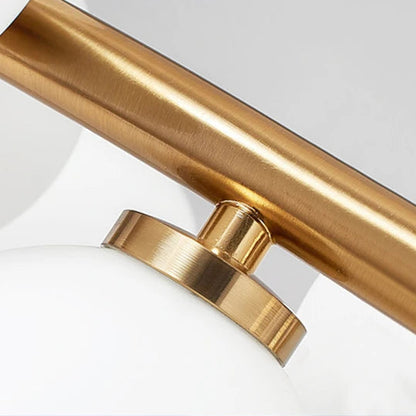 LuxRoyale Modern Gold Chandelier with White Glass Globes for Living Room