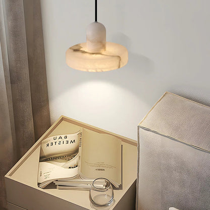 Royelux Marble Dining Pendant Light-Modern Minimalist White Stone Fixture