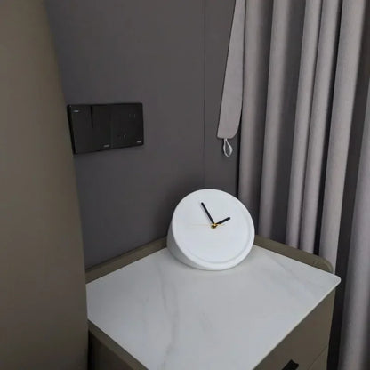 Royelux Contemporary Orange Wall Clock with Architectural Corner Fit