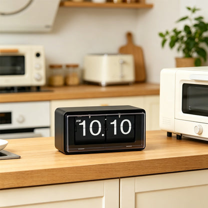 Lumora Modern Retro Desk Flip Clock with Automatic Page Display