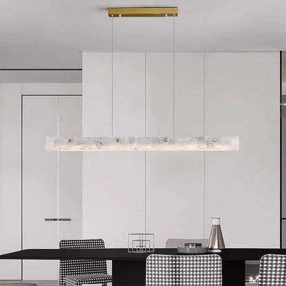 Royelux Modern Marble Linear Chandelier for Kitchen Island & Dining Room