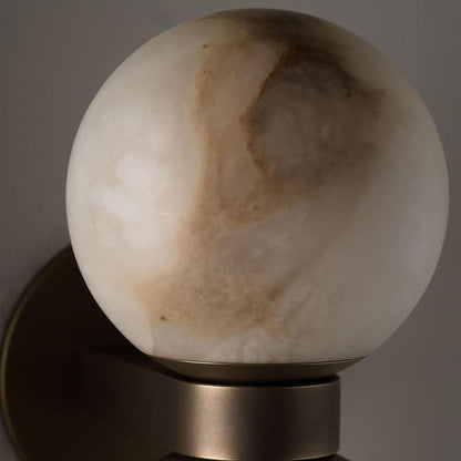 Royelux Modern Marble Dual Globe Wall Sconce - Elegant Nordic Brass Light