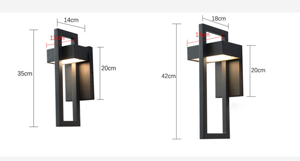 Royelux Modern LED Outdoor Wall Sconce | Waterproof IP65 Outdoor LED Wall Lighting