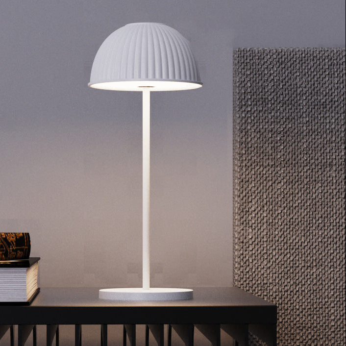 RoyaleGlow Modern Dome LED Table Lamp - Cordless, Dimmable Touch Control for Reading & Decor