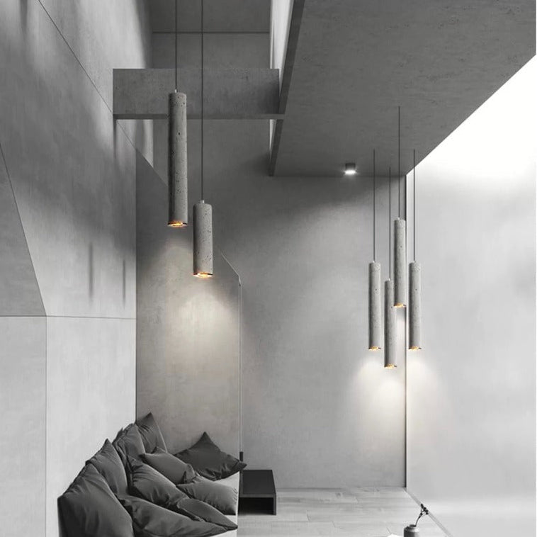 Royaleva Modern Concrete Pendant Light, Industrial Contemporary Ceiling Fixture