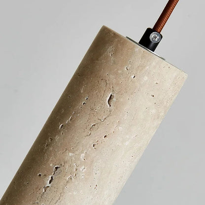 Royelux Natural Travertine Pendant Light Wabi Sabi Stone Hanging Lamp