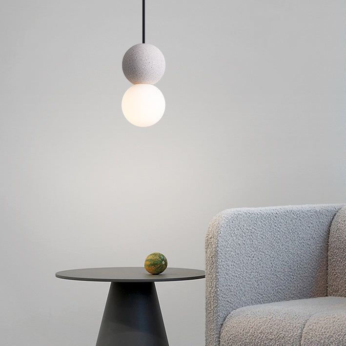 Royelux Concrete Glass Pendant Light for Kitchen Island, Dining Room & Entryway