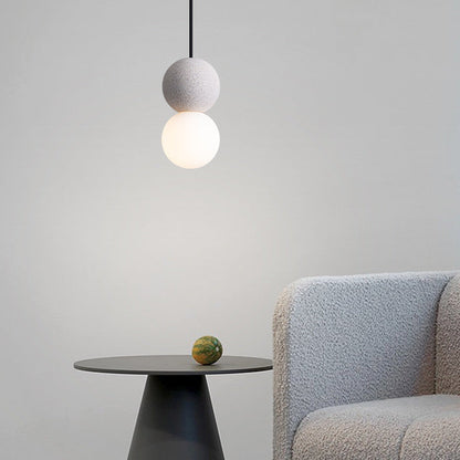 Royelux Concrete Glass Pendant Light for Kitchen Island, Dining Room & Entryway