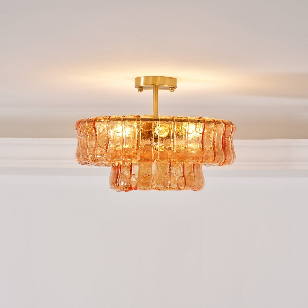 RoyaleGlow Murano Glass Semi Flush Mount Ceiling Light Fixture