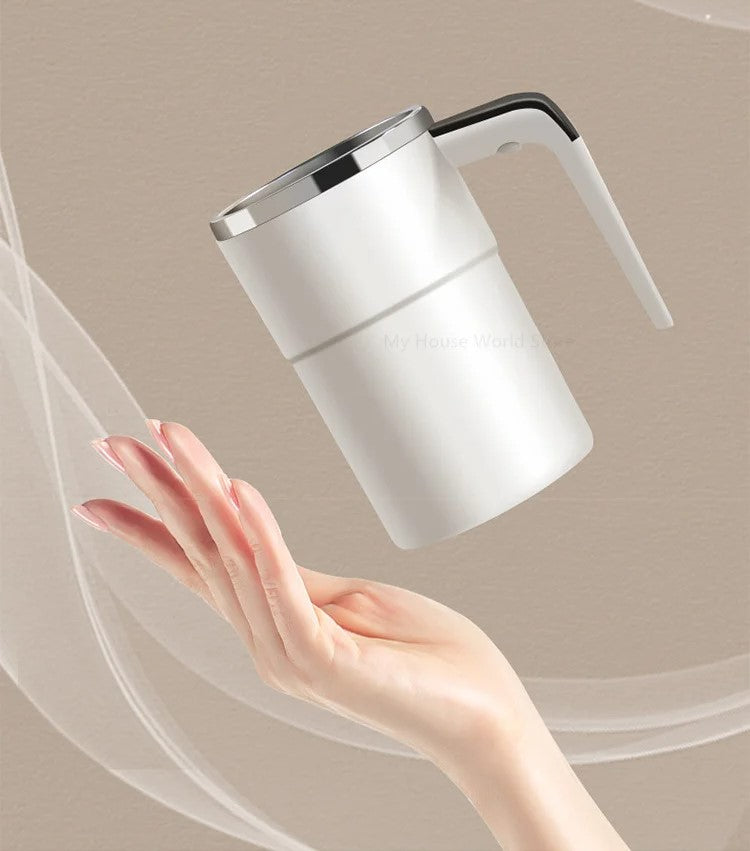 Royaleva Rechargeable Self-Stirring Coffee Mug – Portable Electric Stainless Steel Mixer for Effortless Brewing