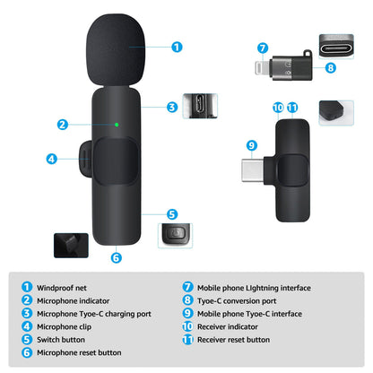 Luxora Lavalier Microphone Wireless Plug and Play System