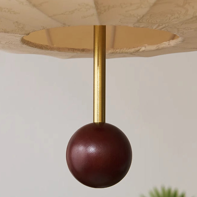 LuxRoyale Modern Farmhouse Lantern Pendant Light-Beige Wood Bead Fixture