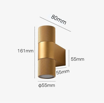 LuxRoyale Gold & Black Outdoor Up Down Wall Sconce - 12W IP65 LED Exterior Light