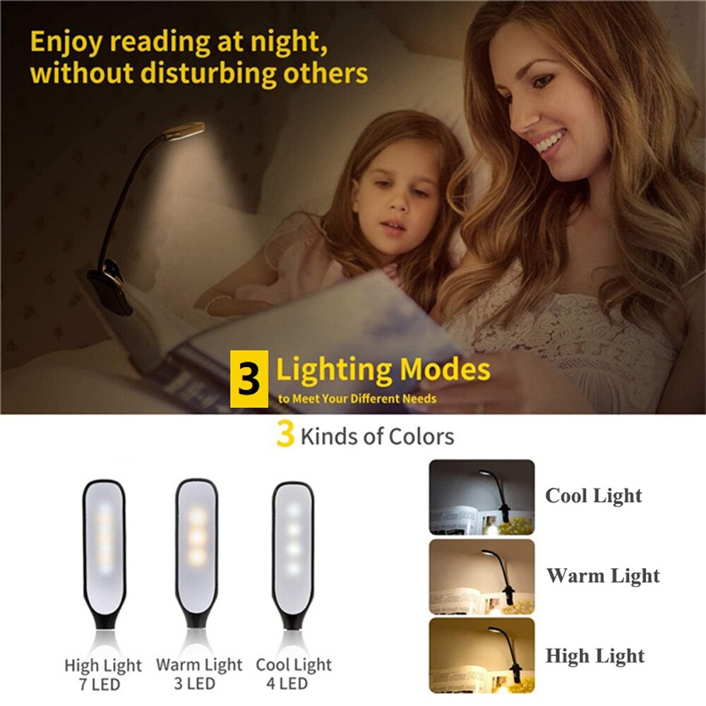 Royaleva Reading Lamp Book Clamp with Adjustable Brightness