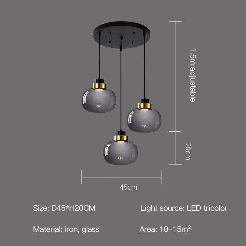 RoyaleGlow Ashton Glass Pendant Lights for Retro Elegance