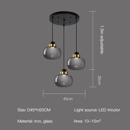 RoyaleGlow Ashton Glass Pendant Lights for Retro Elegance