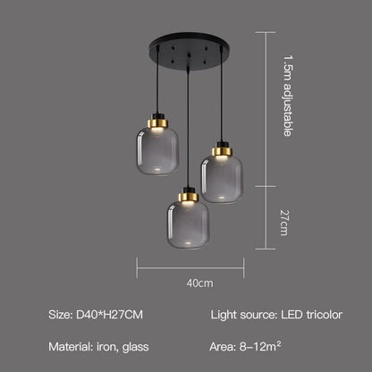 RoyaleGlow Ashton Glass Pendant Lights for Retro Elegance