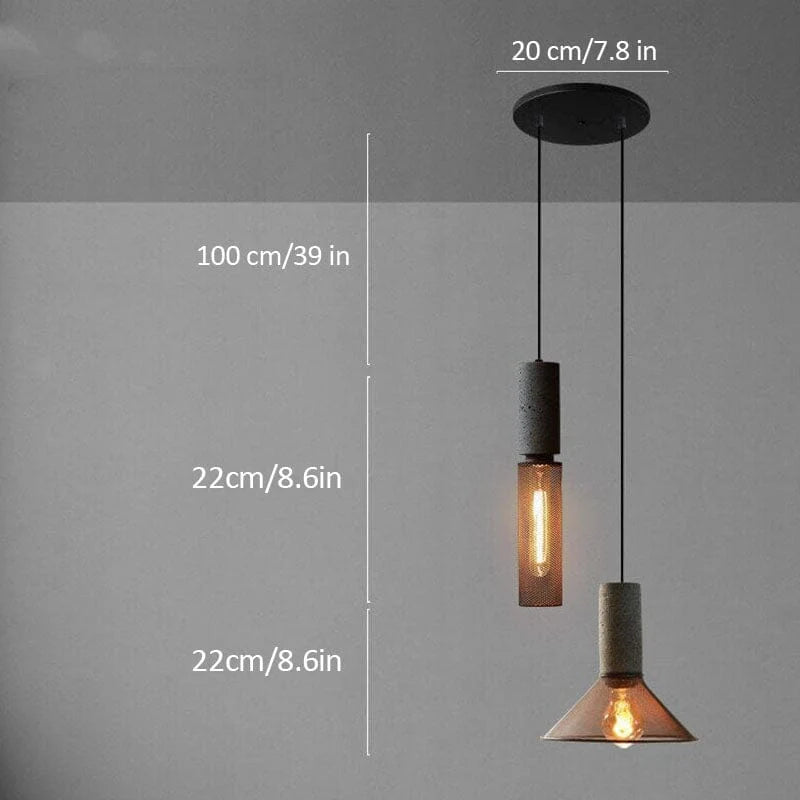 LuxRoyale Industrial Style Pendant Light for Cyber Loft, Vintage Charm, Mesh Cage Shade, Dimmable Edison Bulb