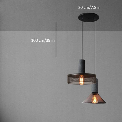 LuxRoyale Industrial Style Pendant Light for Cyber Loft, Vintage Charm, Mesh Cage Shade, Dimmable Edison Bulb