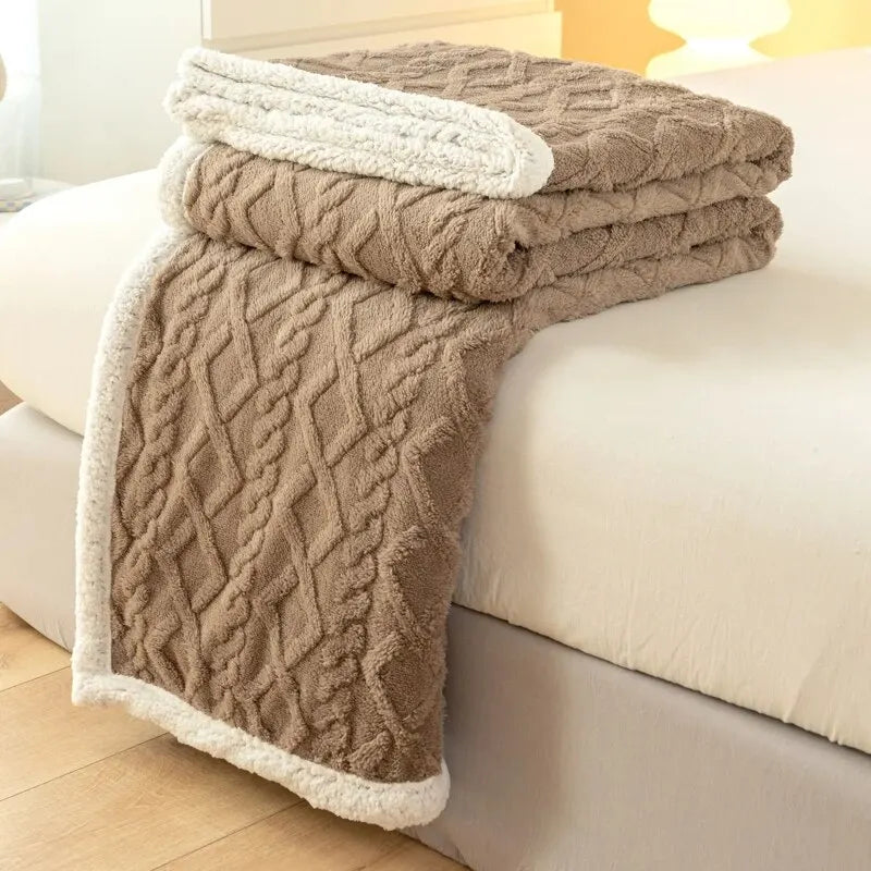 A Tapestry Blanket Tafurong Blanket Lamb Wool Blanket Thickened Warm Leisure Blanket Office Nap Blanket 7
