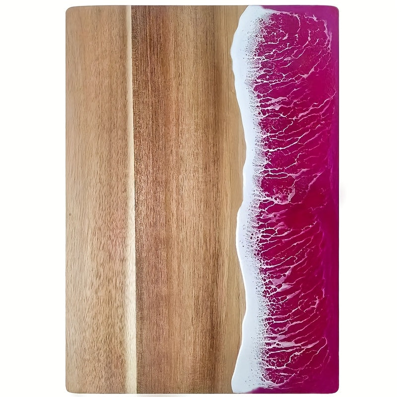 Acacia Wood Cutting Board with Ocean Resin Inlay – Handmade Wooden Kitchen & Serving Board 3