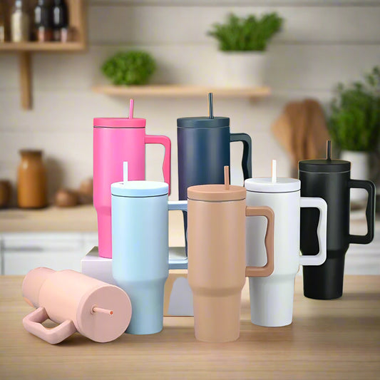 Trendy Stainless Steel Insulated Water Bottle with Straw and Handle – Keeps Drinks Cold for 12-24 Hours, Eco-Friendly, Durable, and Stylish Design for On-the-Go Hydration