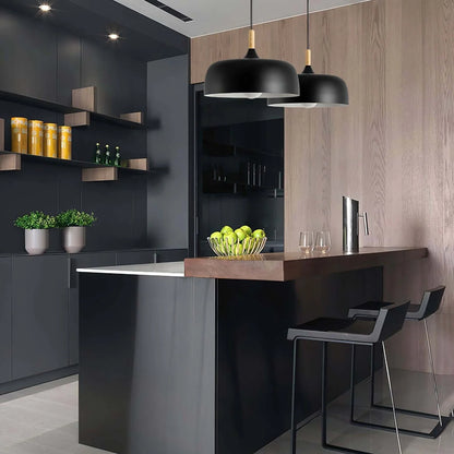Royallure Pendant Light - Nordic Wood and Zinc Hanging Lights for Kitchen Lighting