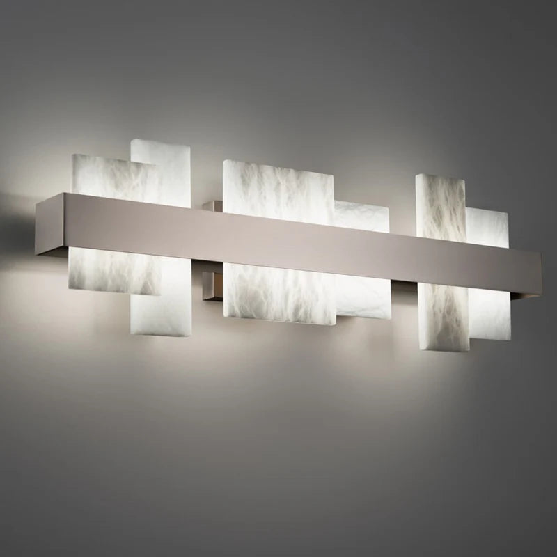 RoyaleGlow Modern LED Alabaster Vanity Sconce for Bathroom Mirror, Luxury Hotel Decor