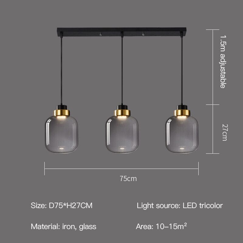 RoyaleGlow Ashton Glass Pendant Lights for Retro Elegance