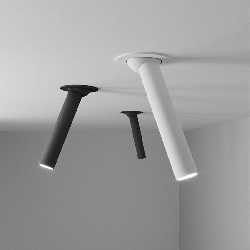 RoyaleGlow Adjustable Recessed LED Spotlight, Long Aluminium Cylinder Ceiling Light
