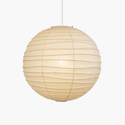 LuxRoyale Japanese Rice Paper Globe Pendant Light, Wabi Sabi Hanging Lamp