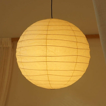 LuxRoyale Japanese Rice Paper Globe Pendant Light, Wabi Sabi Hanging Lamp