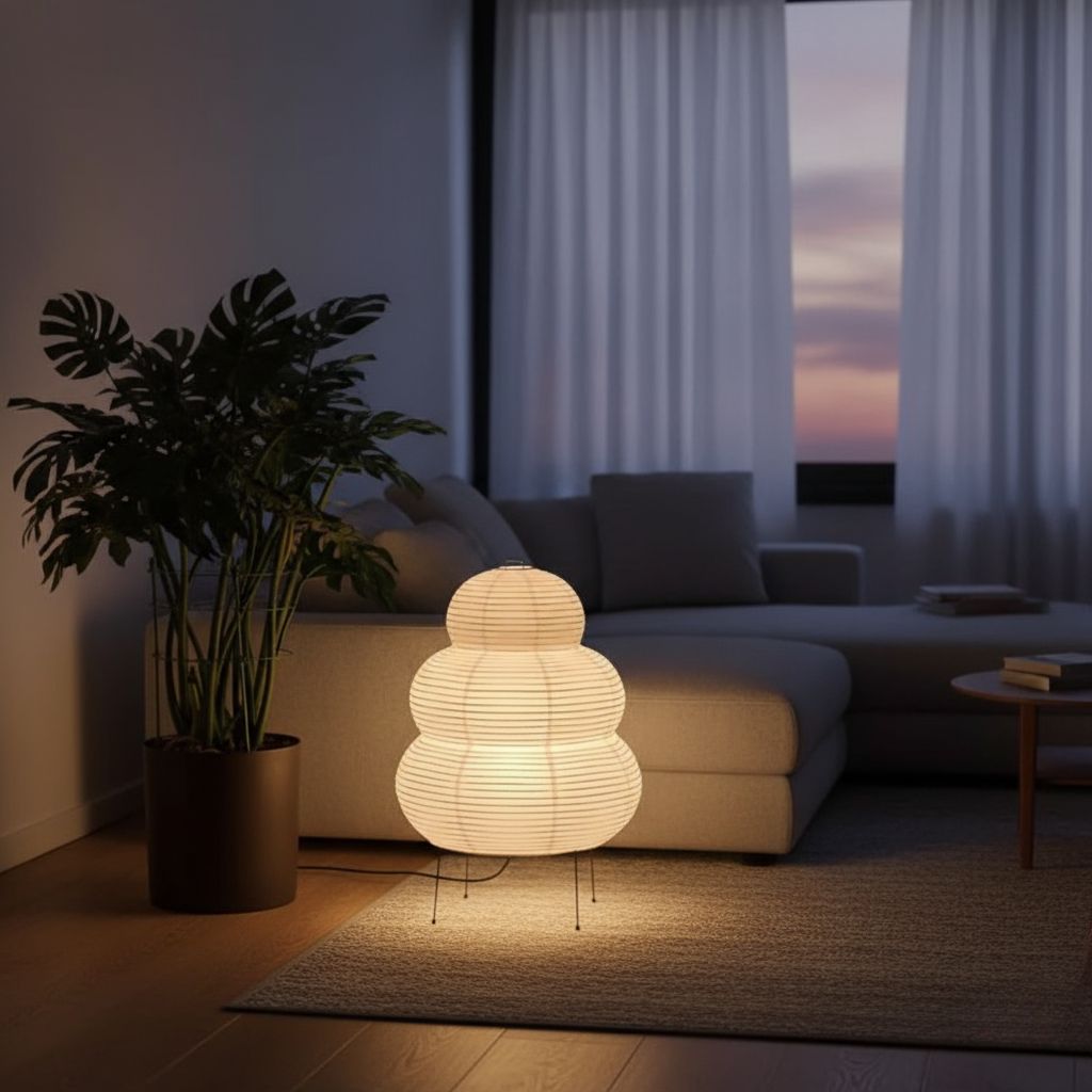 Akari Japandi Style Paper Floor Lamp 2