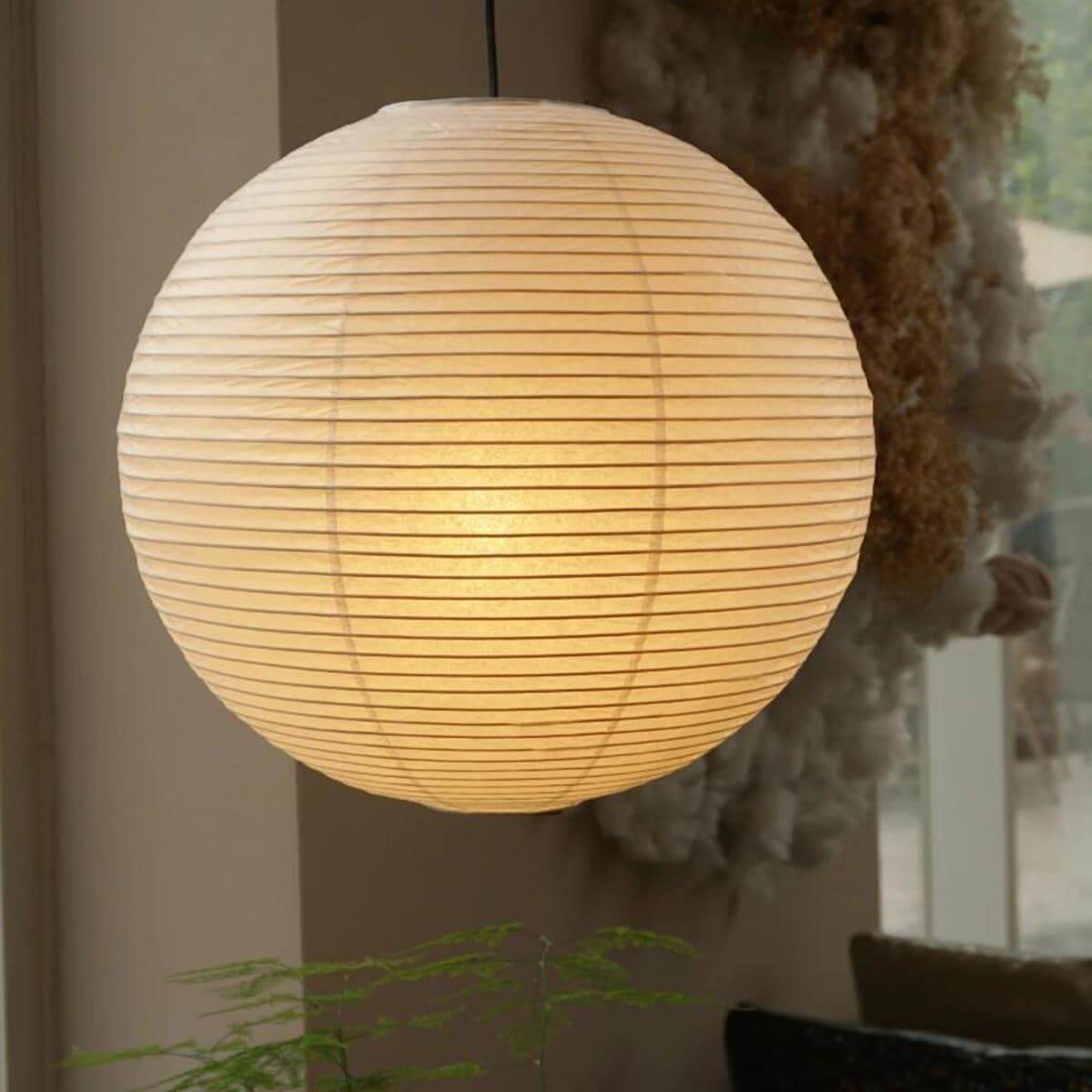 Royelux Japanese Rice Paper Pendant Light, Zen Lantern for Bedroom & Living Room