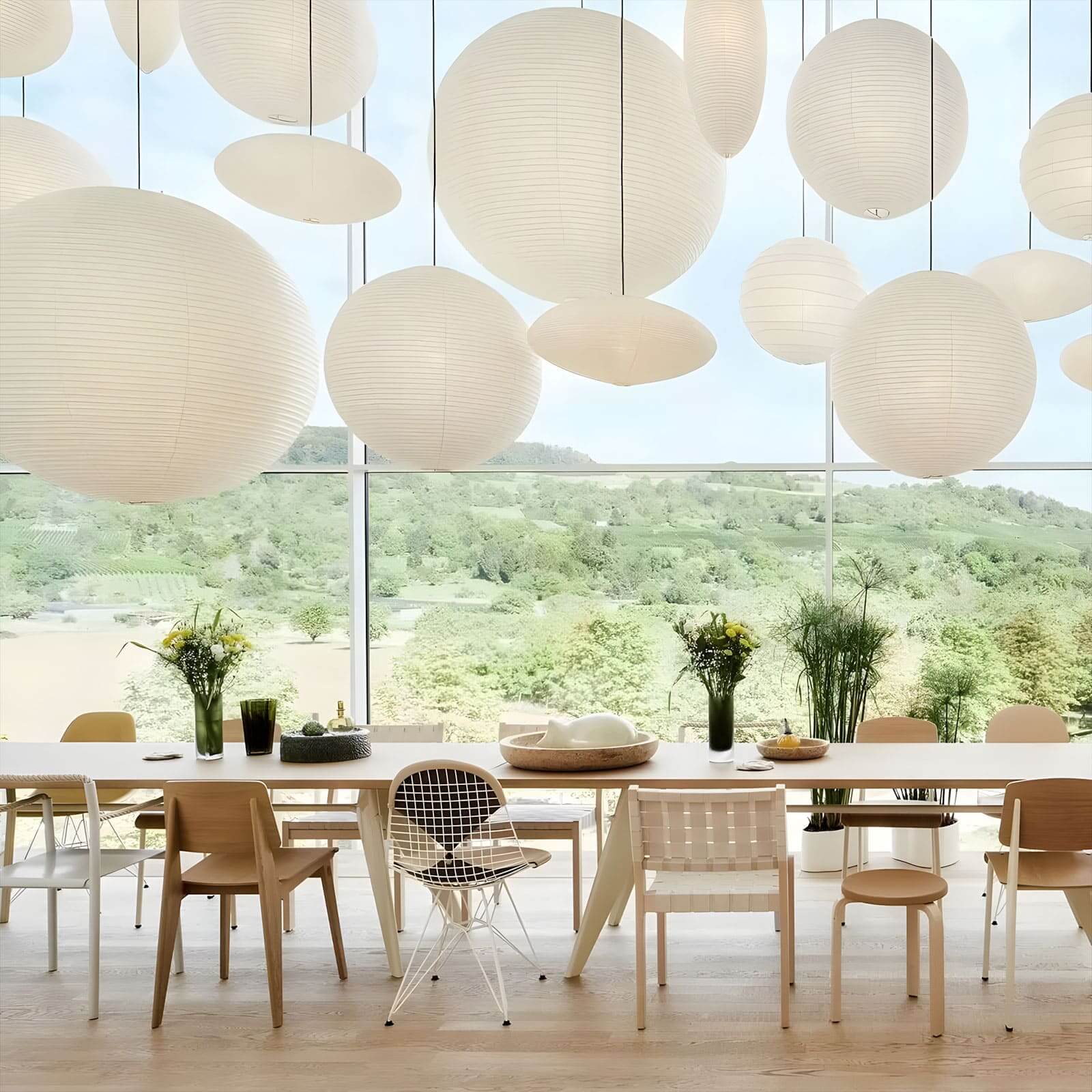 Royelux Japanese Rice Paper Pendant Light, Zen Lantern for Bedroom & Living Room