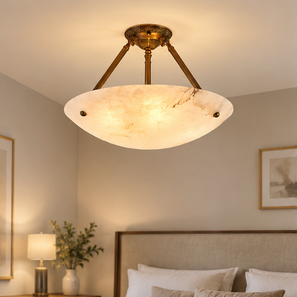 Alabaster Bowl Ceiling Lamp