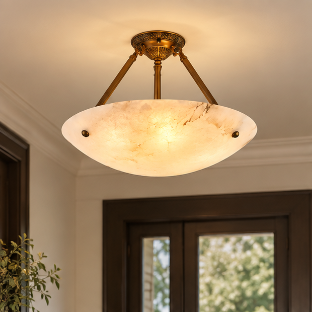 Alabaster Bowl Ceiling Lamp