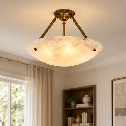 Alabaster Bowl Ceiling Lamp