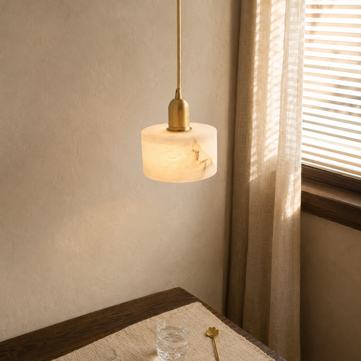 Alabaster Cylinder Pendant 4