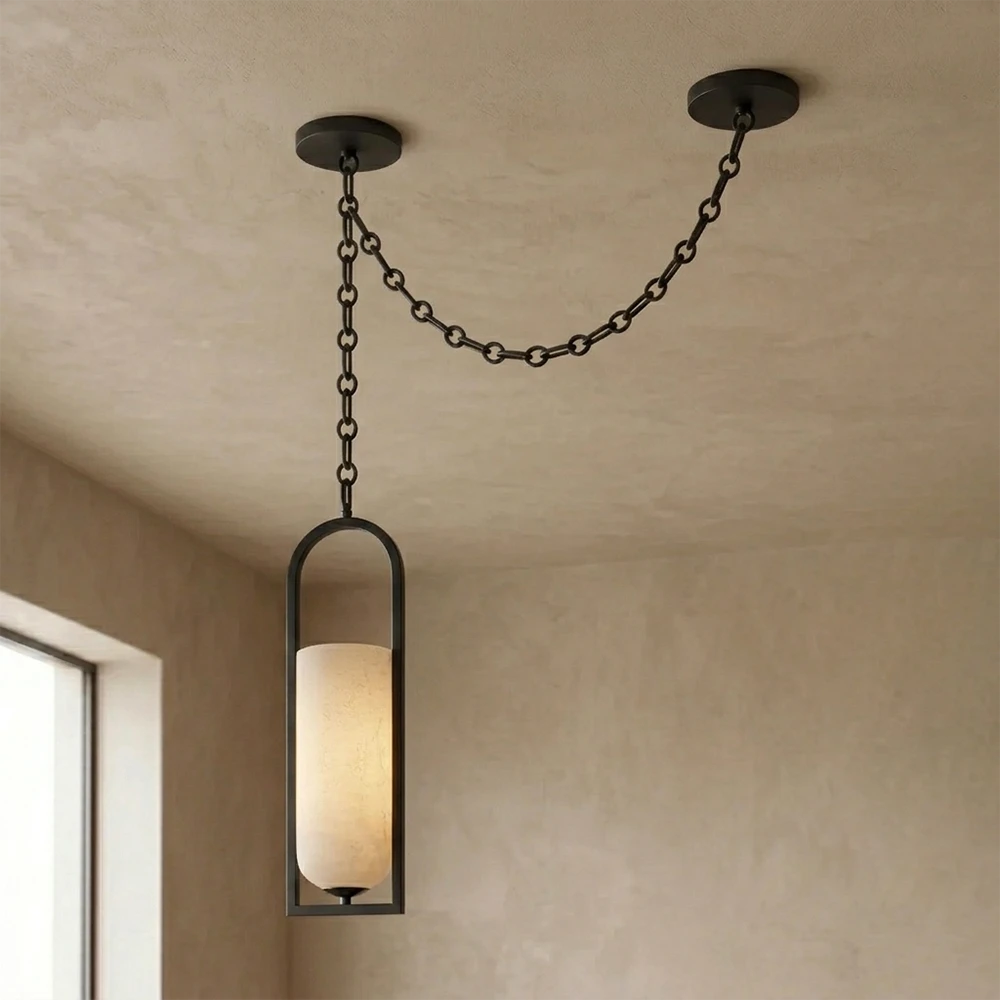 Alabaster Melange Small Chain Chandelier 11